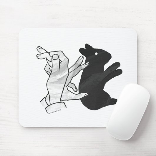Hand Silhouette Rabbit Muismat (Met muis)