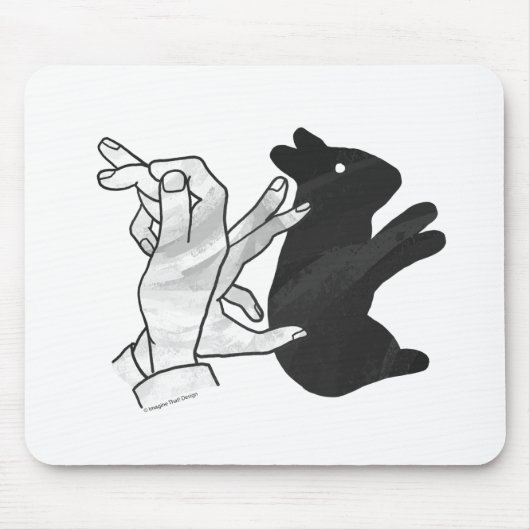 Hand Silhouette Rabbit Muismat (Voorkant)