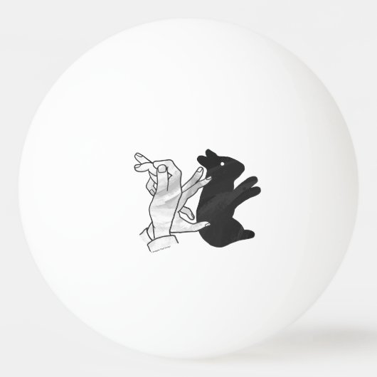 Hand Silhouette Rabbit Pingpongbal (Achterkant)