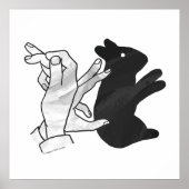 Hand Silhouette Rabbit Poster (Voorkant)