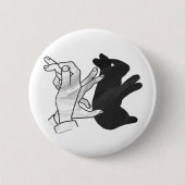 Hand Silhouette Rabbit Ronde Button 5,7 Cm (Voorkant)