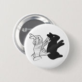 Hand Silhouette Rabbit Ronde Button 5,7 Cm (Voorkant /achterkant)