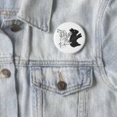 Hand Silhouette Rabbit Ronde Button 5,7 Cm (In situ)