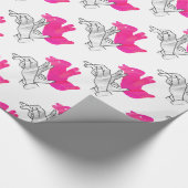 Hand Silhouette Rabbit roze Cadeaupapier (Hoek)