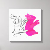 Hand Silhouette Rabbit roze Canvas Afdruk (Voorkant)