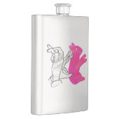 Hand Silhouette Rabbit roze Heupfles (Rechts)