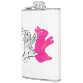 Hand Silhouette Rabbit roze Heupfles (Links)