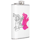 Hand Silhouette Rabbit roze Heupfles (Rechts)