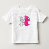 Hand Silhouette Rabbit roze Kinder Shirts (Voorkant)