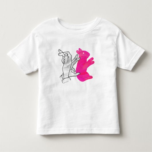 Hand Silhouette Rabbit roze Kinder Shirts (Voorkant)