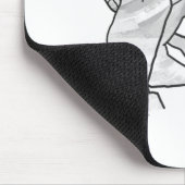 Hand Silhouette Rabbit roze Muismat (Hoek)