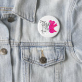 Hand Silhouette Rabbit roze Ronde Button 5,7 Cm (In situ)