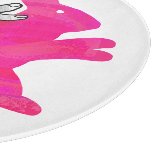 Hand Silhouette Rabbit roze Snijplank (Hoek)