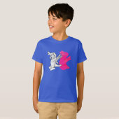 Hand Silhouette Rabbit roze T-shirt (Voorkant volledig)