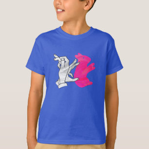 Hand Silhouette Rabbit roze T-shirt