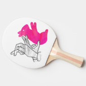 Hand Silhouette Rabbit roze Tafeltennisbatje (Zijkant)