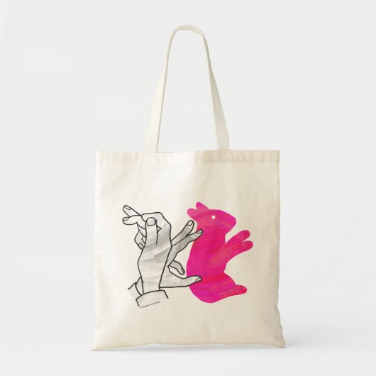 Hand Silhouette Rabbit roze Tote Bag (Voorkant)