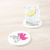 Hand Silhouette Rabbit roze Zandsteen Onderzetter (Zijkant)