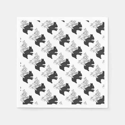 Hand Silhouette Rabbit Servet (Voorkant)