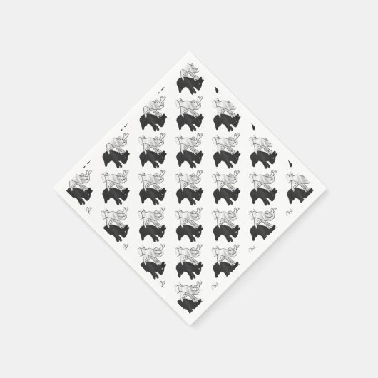 Hand Silhouette Rabbit Servet (Hoek)