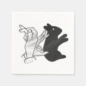 Hand Silhouette Rabbit Servetten (Voorkant)