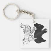 Hand Silhouette Rabbit Sleutelhanger (voorkant)