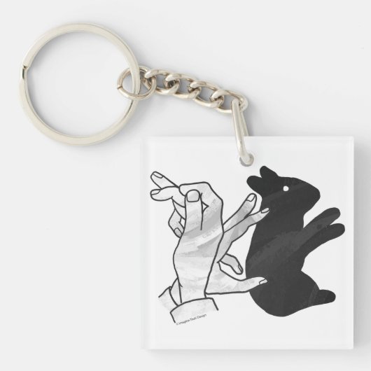Hand Silhouette Rabbit Sleutelhanger (voorkant)