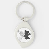 Hand Silhouette Rabbit Sleutelhanger (Voorkant)
