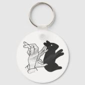 Hand Silhouette Rabbit Sleutelhanger (Voorkant)
