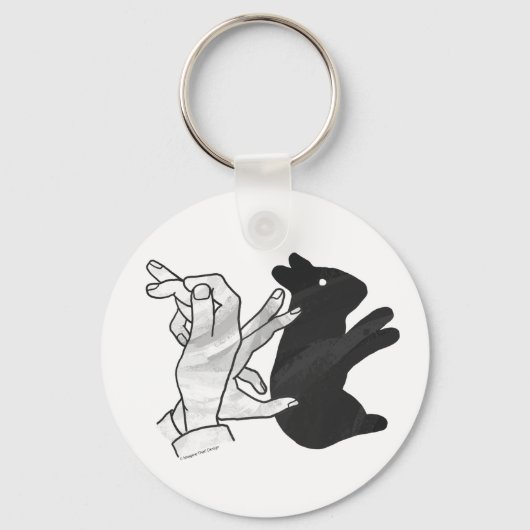 Hand Silhouette Rabbit Sleutelhanger (Voorkant)