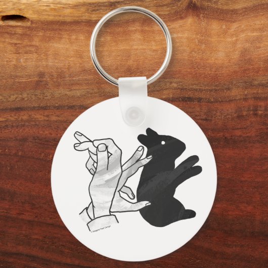 Hand Silhouette Rabbit Sleutelhanger (Voorkant)
