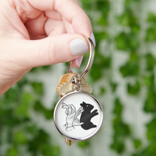 Hand Silhouette Rabbit Sleutelhanger (Hand)
