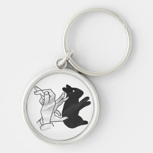 Hand Silhouette Rabbit Sleutelhanger (Voorkant)