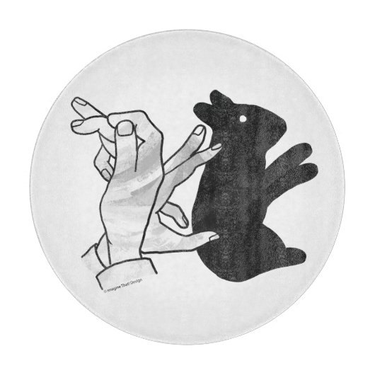 Hand Silhouette Rabbit Snijplank (Voorkant)