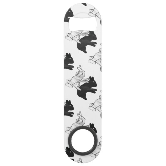 Hand Silhouette Rabbit Speed Flessenopener (Voorkant)
