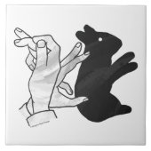 Hand Silhouette Rabbit Tegeltje (Voorkant)