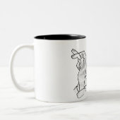 Hand Silhouette Rabbit Tweekleurige Koffiemok (Links)