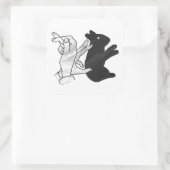 Hand Silhouette Rabbit Vierkante Sticker (Tas)