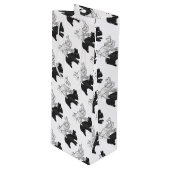 Hand Silhouette Rabbit Wijn Cadeautas (Voorkant Gekanteld)