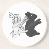 Hand Silhouette Rabbit Zandsteen Onderzetter (Voorkant)