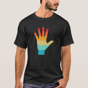 Hand Silhouette Retro  Style 70s Distre van 80s T-shirt