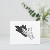 Hand Silhouette Wolf Briefkaart (Staand voorkant)