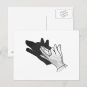 Hand Silhouette Wolf Briefkaart (Voorkant / Achterkant)