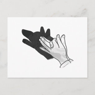 Hand Silhouette Wolf Briefkaart