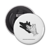 Hand Silhouette Wolf Button Flesopener (Voorkant)