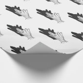 Hand Silhouette Wolf Cadeaupapier (Hoek)