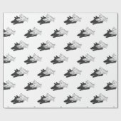 Hand Silhouette Wolf Cadeaupapier (Vlak)