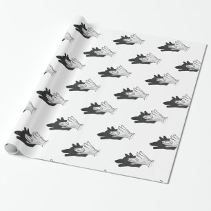 Hand Silhouette Wolf Cadeaupapier