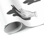 Hand Silhouette Wolf Cadeaupapier (Rol Hoek)