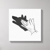 Hand Silhouette Wolf Canvas Afdruk (Voorkant)